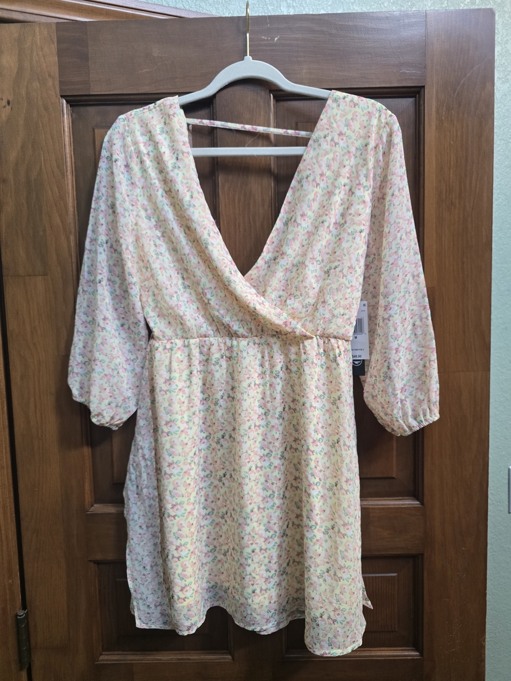 Forever 21 Pastel Floral Wrap Mini Dress